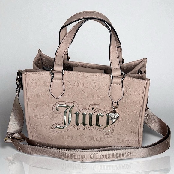 Juicy Couture Upgrade U Nude Mini Crossbody Tote Handbag with Heart Charm Nwot - Picture 1 of 16